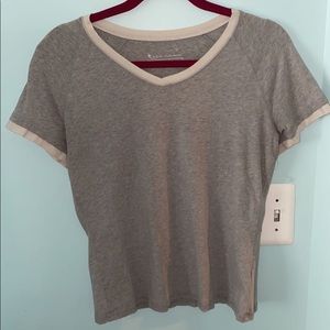 Grey Cropped V-Neck